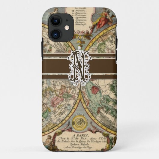 IPhone 5 Letter N Monogrammed  Nautical Map Case-Mate iPhone Case (Achterkant)