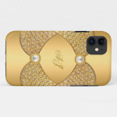 iPhone 5 Monogram Elegant Parel Goud Case-Mate iPhone Case (Achterkant (horizontaal))