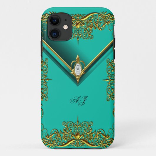 iPhone 5 Monogram Koninklijk Ellegant Jade Goud Case-Mate iPhone Case (Achterkant)