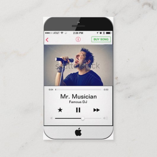 iPhone 5  Namecard voor muzikanten Visitekaartje (Voorkant)
