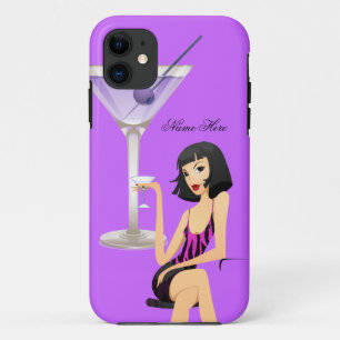 iPhone 5 Party Girl Zebra Martini Zwart Paarse Case-Mate iPhone Case