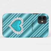 iPhone 5 Prinses Zilver Teal Bejeweled Case-Mate iPhone Case (Achterkant (horizontaal))