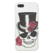 iphone 5 schedel met rozen hoesje (Achterkant)