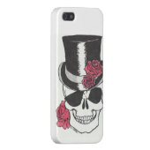 iphone 5 schedel met rozen hoesje iPhone hoesje (Achterkant Rechts)