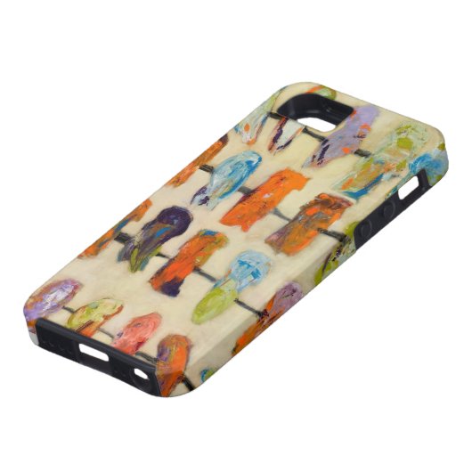 iphone 5 vibe hoesje abstracte kunstvogels (Onderkant)