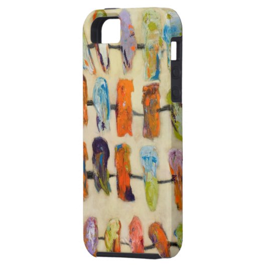 iphone 5 vibe hoesje abstracte kunstvogels (Achterkant Links)