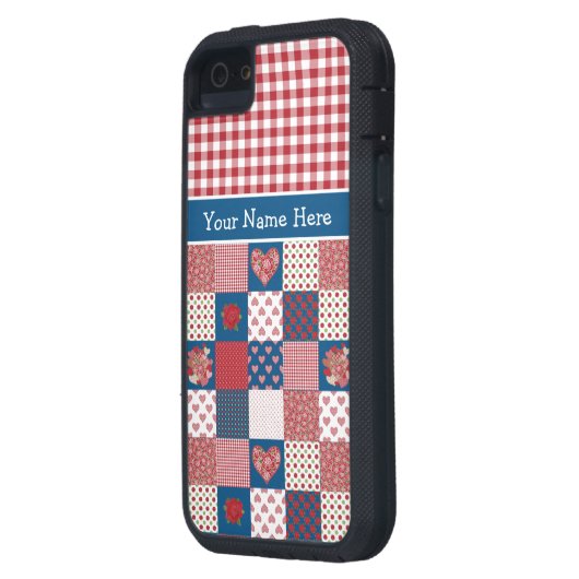 iPhone 5 Xtreme Hoesje aan Personaliseer: Harten, (Achterkant Links)