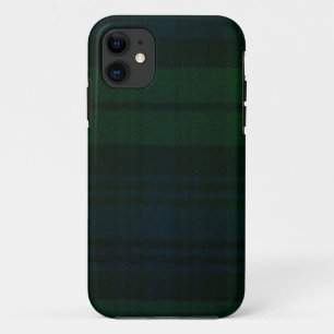 iPhone 5 Zwart Horloge Modern Tartan Print Hoesje