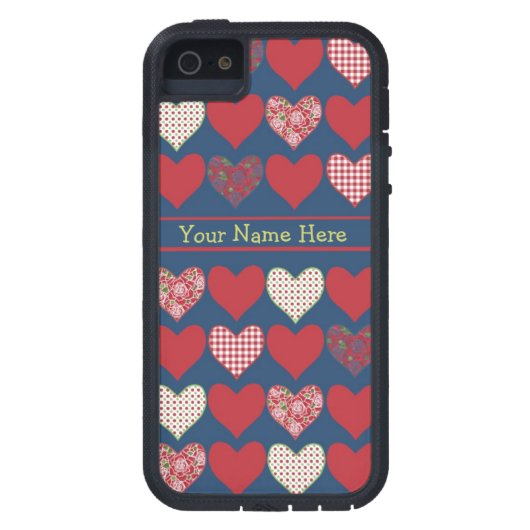 iPhone 5c Case om te personaliseren: harten en Roz (Achterkant)