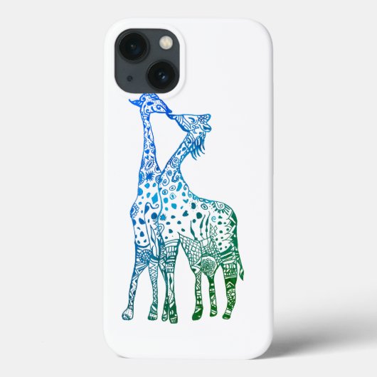 iPhone 6/6s, Stoere Xtreme Blauwe Groene Giraffes Case-Mate iPhone Case (Achterkant)