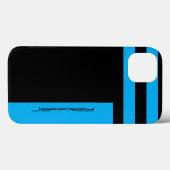 iPhone 6 Hoesje Cyaan Blue & Black Two Way Stripe (Achterkant (horizontaal))