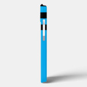 iPhone 6 Hoesje Cyaan Blue & Black Two Way Stripe (Achterkant / Links)