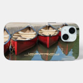 iPhone 6 Hoesje rode kano's en reflecties, robuust (Achterkant (horizontaal))