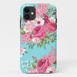 Iphone 6 Hoesje Rozen Girly Turquoise Floral