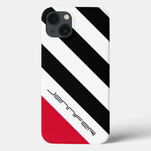 iPhone 6 Hoesje zwart-wit diagonaal streep