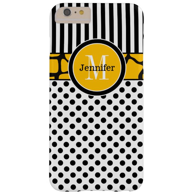iPhone 6 Plus hoesje | Stripes, Stippen | Geel (Achterkant)