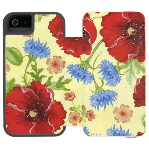iPhone 6 portemonnee hoesje klaproos patroon