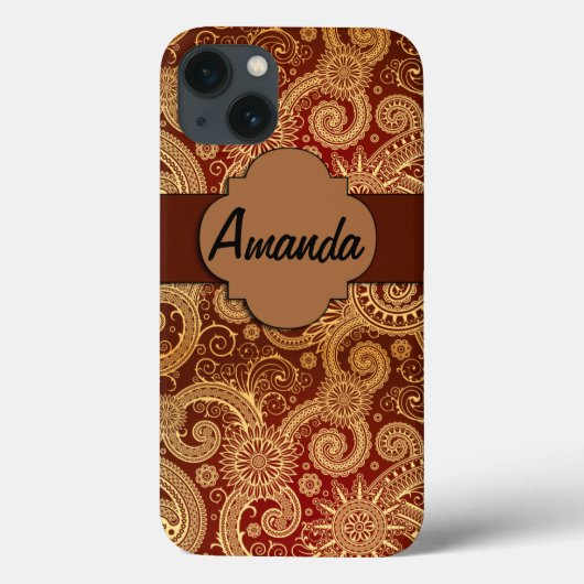 iPhone 6, Tough Xtreme Monogram Hoesje Brown Swirl (Achterkant)