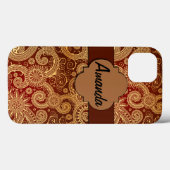 iPhone 6, Tough Xtreme Monogram Hoesje Brown Swirl (Achterkant (horizontaal))