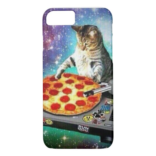 iPhone 7 DJ Pizza Cat Hoesje (Achterkant)