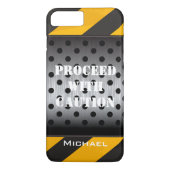 iPhone 7 Hoesje | Bouwzone | Geel, zwart (Achterkant)