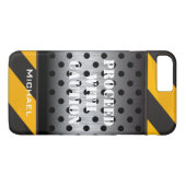 iPhone 7 Hoesje | Bouwzone | Geel, zwart (Achterkant (Horizontaal))