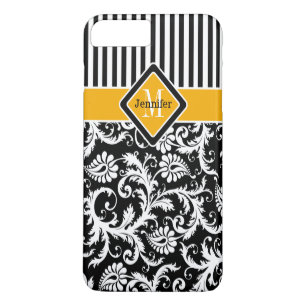 iPhone 7 Hoesje Damast, Strepen Geel 2