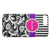 iPhone 7 Hoesje | Damast | Strepen | Roze 3 (Achterkant (Horizontaal))