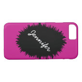 iPhone 7-Hoesje, Hot Pink en Black, persoonlijk Case-Mate iPhone Case (Achterkant (Horizontaal))