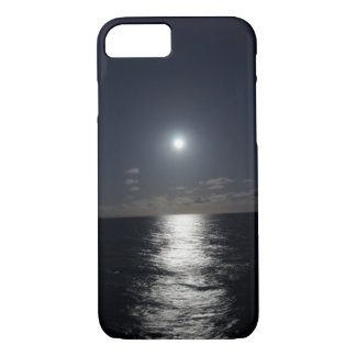 iPhone 7 Hoesje maan en oceaanstrand bij nacht