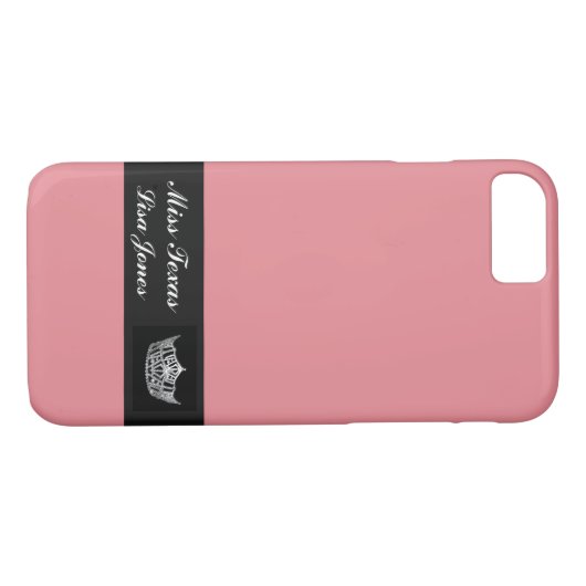 iPhone 7 Hoesje Pageant Crown & Aangepaste naam (Achterkant (Horizontaal))