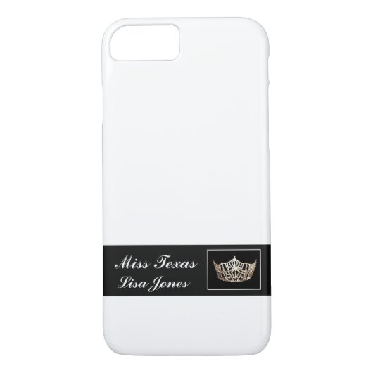 iPhone 7 Hoesje Pageant Crown & Aangepaste naam (Achterkant)