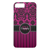 iPhone 7 Hoesje | Schade | Stripes | Fuchsia (Achterkant)