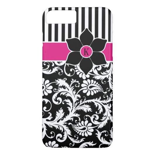 iPhone 7 Hoesje | Schade | Stripes | Fuchsia (Achterkant)