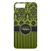 iPhone 7 Hoesje | Schade | Stripes | Groen (Achterkant)