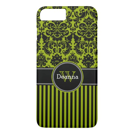 iPhone 7 Hoesje | Schade | Stripes | Groen (Achterkant)