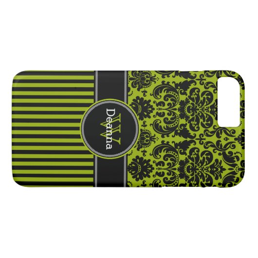 iPhone 7 Hoesje | Schade | Stripes | Groen (Achterkant (Horizontaal))