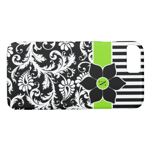 iPhone 7 Hoesje | Schade | Stripes | Lime Green (Achterkant (Horizontaal))
