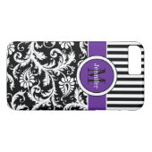 iPhone 7 Hoesje | Schade | Stripes | PAARS (Achterkant (Horizontaal))