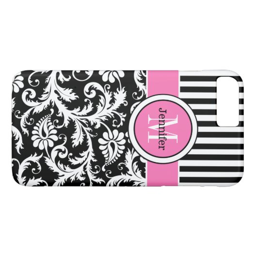 iPhone 7 Hoesje | Schade | Stripes | Roze (Achterkant (Horizontaal))