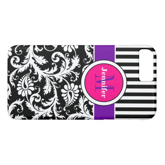 iPhone 7 Hoesje | Schade | Stripes | Roze 3 (Achterkant (Horizontaal))