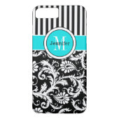 iPhone 7 Hoesje | Schade | Stripes | Turquoise (Achterkant)