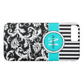 iPhone 7 Hoesje | Schade | Stripes | Turquoise (Achterkant (Horizontaal))