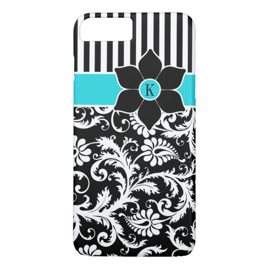 iPhone 7 Hoesje | Schade | Stripes | Turquoise (Achterkant)