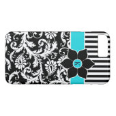 iPhone 7 Hoesje | Schade | Stripes | Turquoise (Achterkant (Horizontaal))