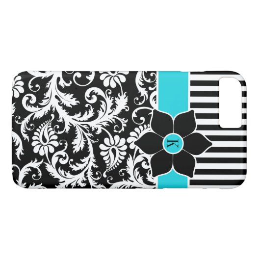 iPhone 7 Hoesje | Schade | Stripes | Turquoise (Achterkant (Horizontaal))