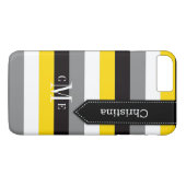 iPhone 7 Hoesje | Stripes | Geel, grijs, zwart (Achterkant (Horizontaal))