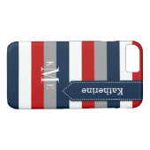 iPhone 7 Hoesje | Stripes | Rood, grijs, zeemacht (Achterkant (Horizontaal))