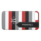 iPhone 7 Hoesje | Stripes | Rood, grijs, zwart (Achterkant (Horizontaal))