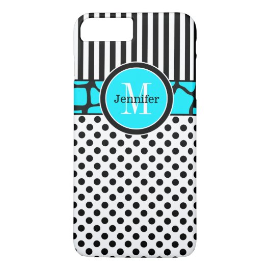 iPhone 7 Hoesje | Stripes, Stippen | Aqua (Achterkant)